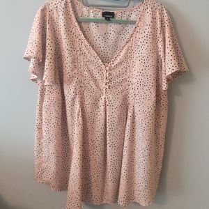 Torrid Plus Size 2 Pink Polka Dot Top